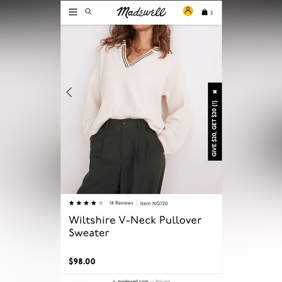 Madewell Sweaters - Madewell Wiltshire v-neck sweater S